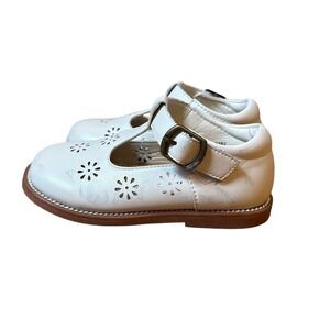 Felix & Flora T-Strap Mary Jane Kids White Floral Perforated Dress Shoes SIZE 7